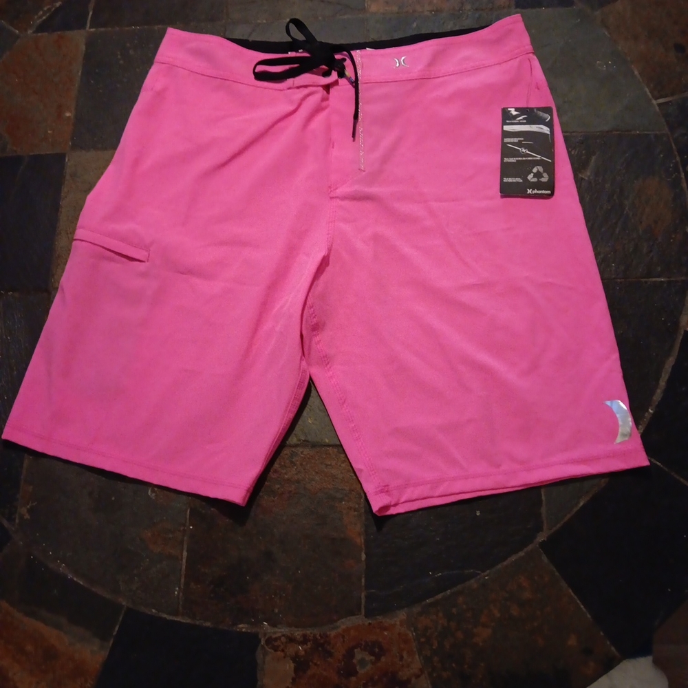 Hurley Bright Pink Swim Shorts Size 34 NWT